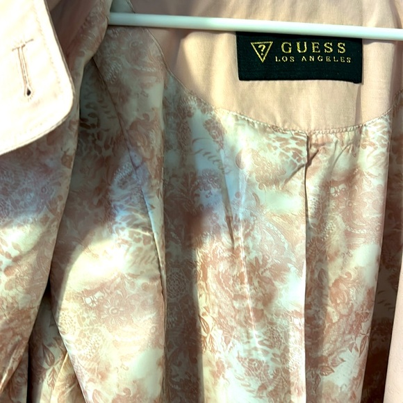 Guess baby pink double breasted belted trench coat size large - Picture 5 of 7